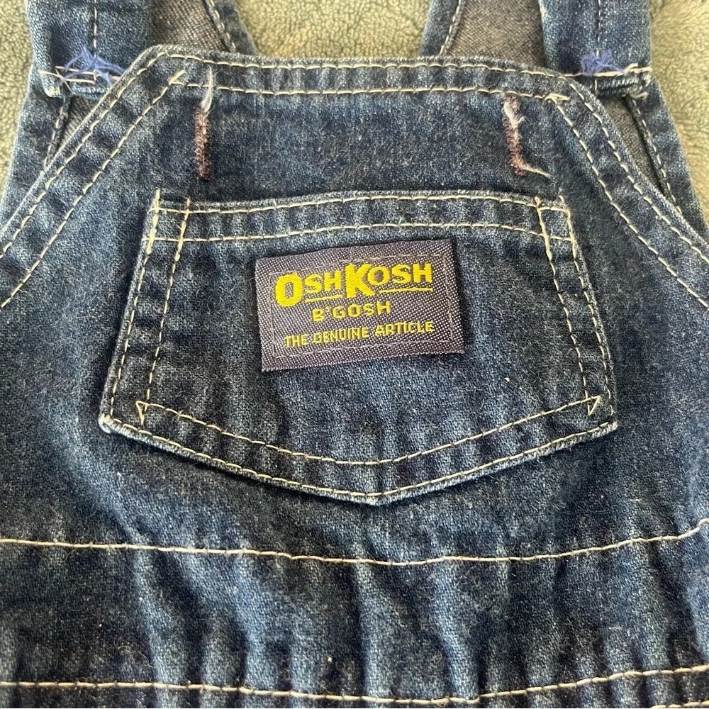 VTG OshKosh B'gosh Baby‎ Denim Overalls Genuine Article 18M Blue Size Unknown